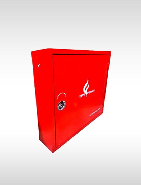 Red off-wall fire box without reel, 80 cm x 80 cm x 23 cm