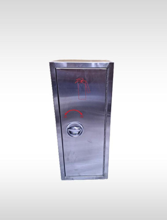 Stainless steel off-wall fire extinguisher box, 60 cm x 25 cm x 20 cm