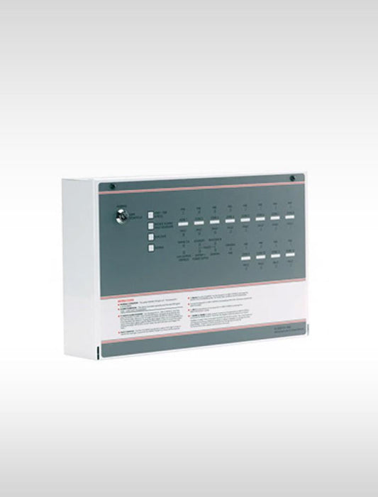 8-zone fire alarm control panel, English context